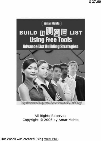 Product picture Advanced List Building Strategies!