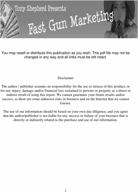 Product picture Fast Gun Marketing