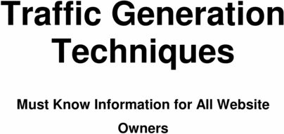 Product picture Traffic Generation Techniques!
