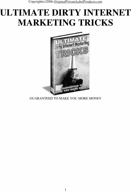 Product picture Ultimate Dirty Internet Marketing Tricks!