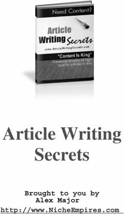 Product picture Article Writing Secrets!