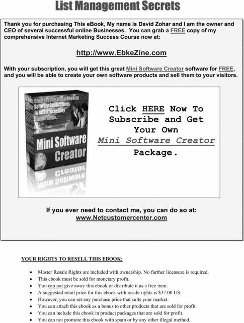 Product picture List Management Secrets!