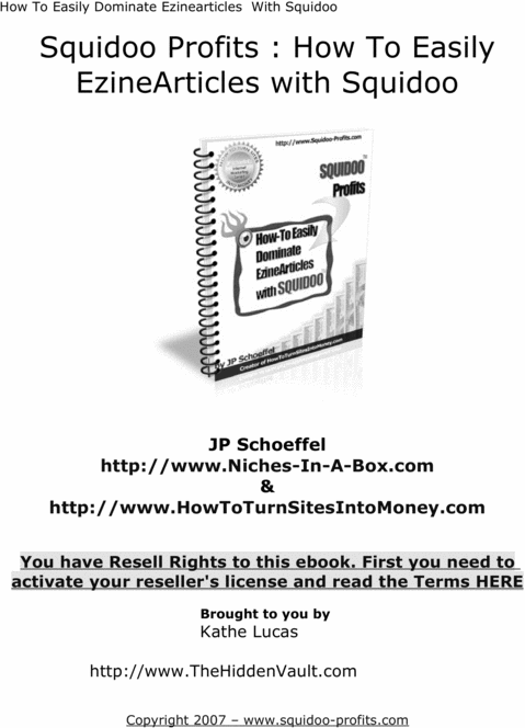 Product picture Squidoo Profits!