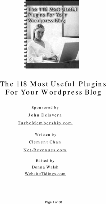 Product picture The 118 Most Useful Plugins For Your Wordpress Blog!